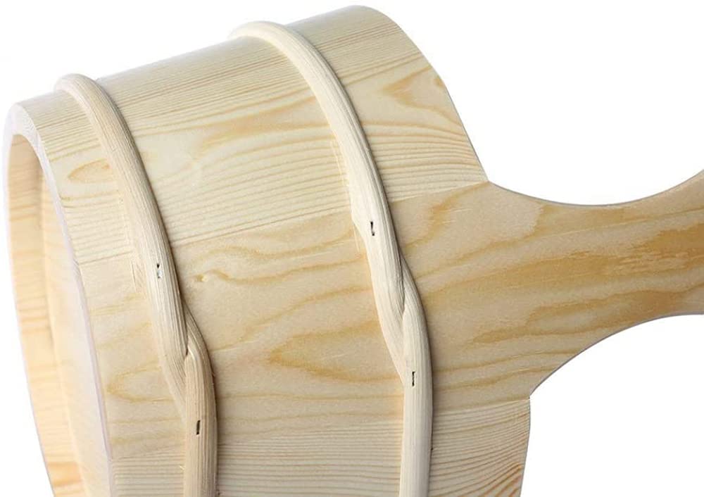 Handmade Wooden Sauna Bucket and Ladle Set with Liner - Premium Steam Room & Bath Accessories for Relaxation, Spa Day, and Home Sauna Therapy