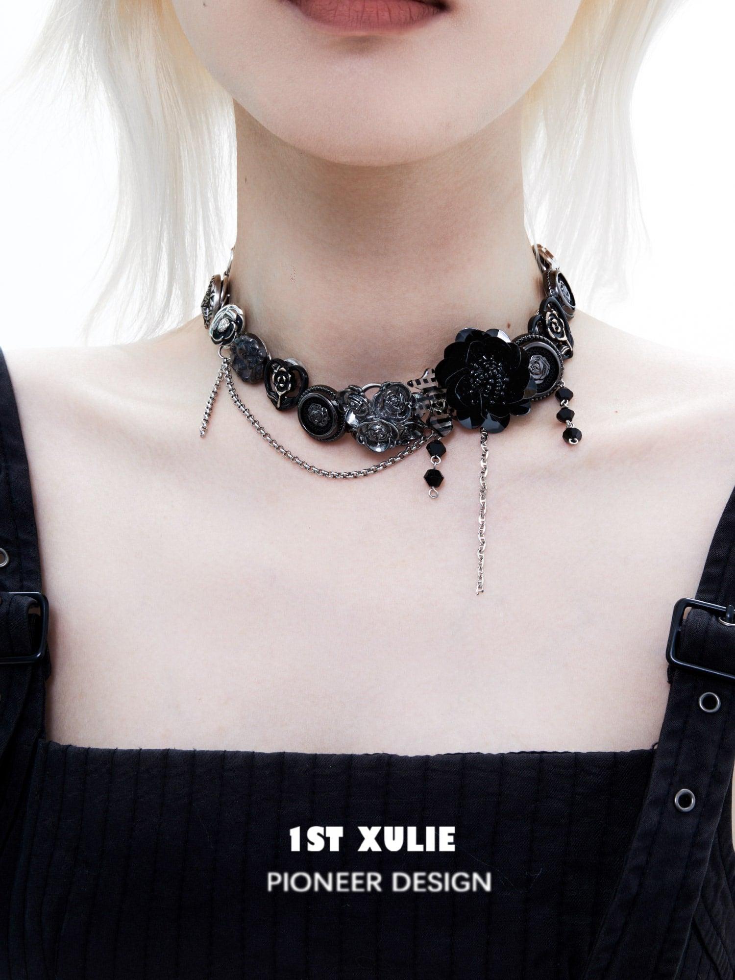 18K Gold Plated Rose Choker Necklace for Women - Elegant Button Design, Perfect for Valentine's Day Gifts, Date Nights & Special Occasions