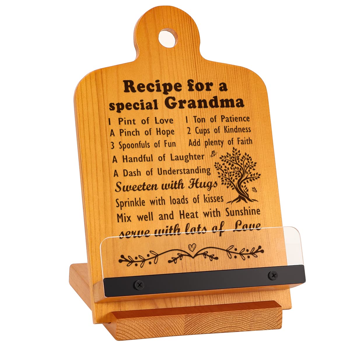 Best Grandma Gifts - Thoughtful Mother's Day & Birthday Presents for Nana | Cookbook Stand & Recipe Holder for Kitchen | Perfect Gift from Grandchildren for Cooking Enthusiasts | Ideal for Holiday, Anniversary & Family Gatherings