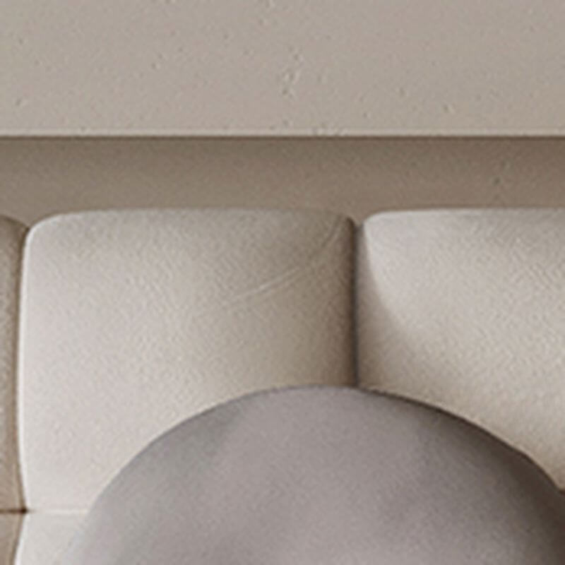 L-Shaped Sectional Sofa with Chaise Lounge, Channel Tufted Back, Soft White Polyester Blend Fabric, Seats 5, Round Arms & Hidden Support - Perfect for Living Room, Family Room or Home Theater