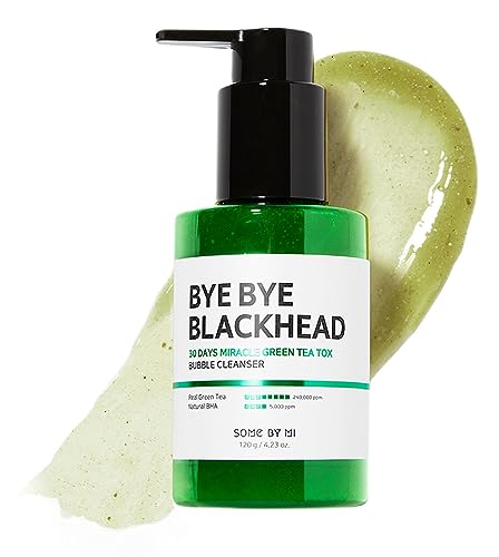 Some By Mi Bye Bye Blackhead 30 Days Miracle Green Tea Tox Bubble Cleanser (120g) - Deep Pore Cleansing for Acne & Blackhead Removal - Perfect for Daily Skincare Routine & Travel
