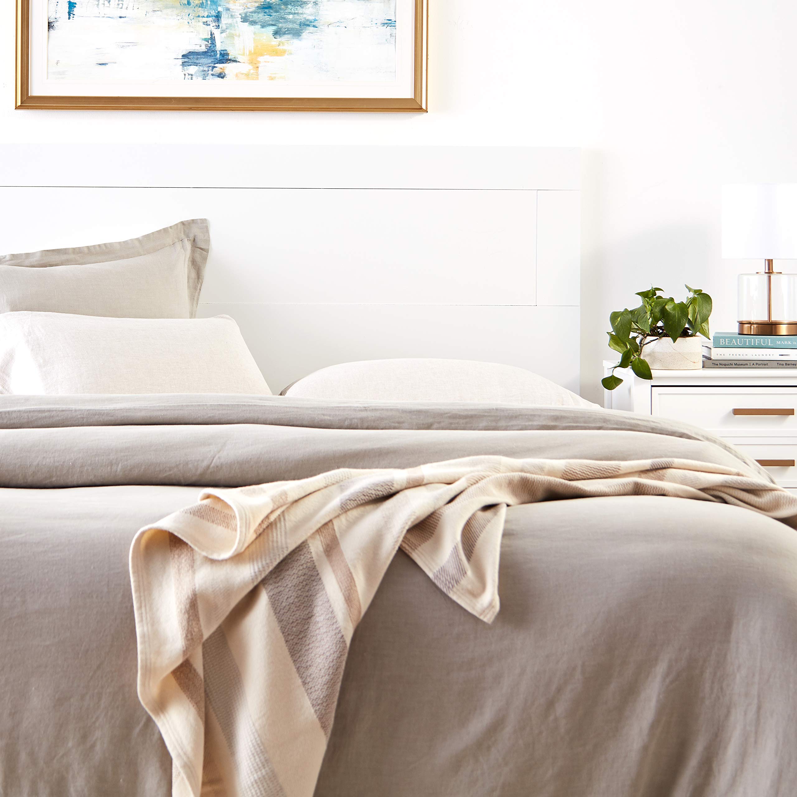 White King Size Bed Headboard - Elegant Upholstered Headboard for Master Bedroom, Bedroom Decor, and Home Styling