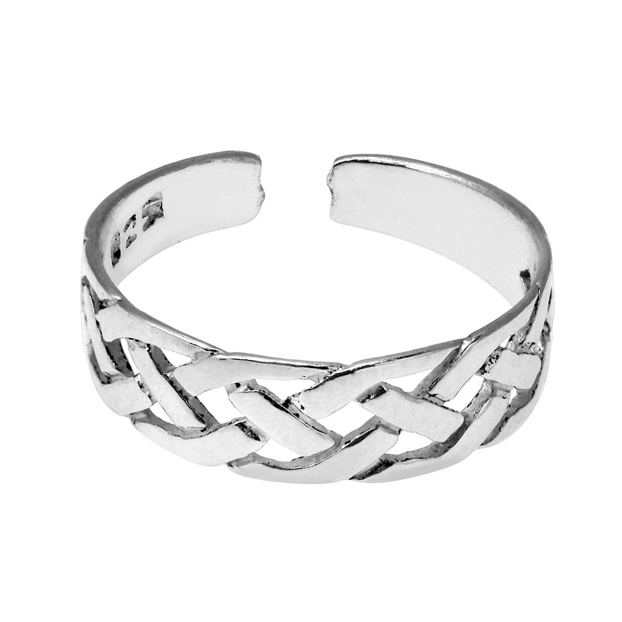 AeraVida Adjustable .925 Sterling Silver Celtic Knot Toe Ring or Pinky Ring for Women | Elegant Interwoven Design | Perfect for Beach, Yoga, and Summer Outfits