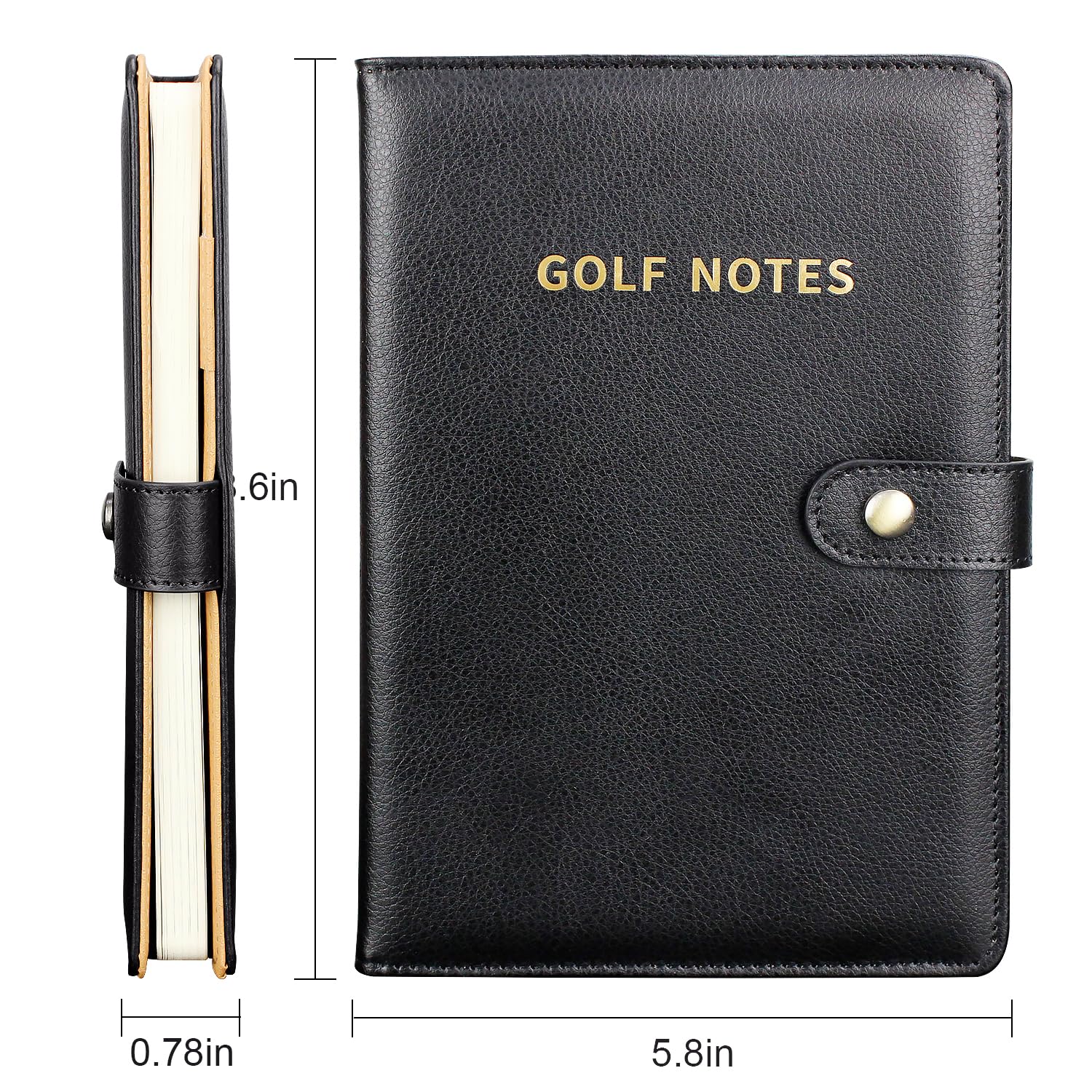 Premium Leather Golf Scorecard Holder with 200 Pages - Golf Notebook Log Journal & Yardage Book - Perfect Golf Gifts for Men & Women - Ideal for Tracking Scores, Yardages & Game Improvement on the Course