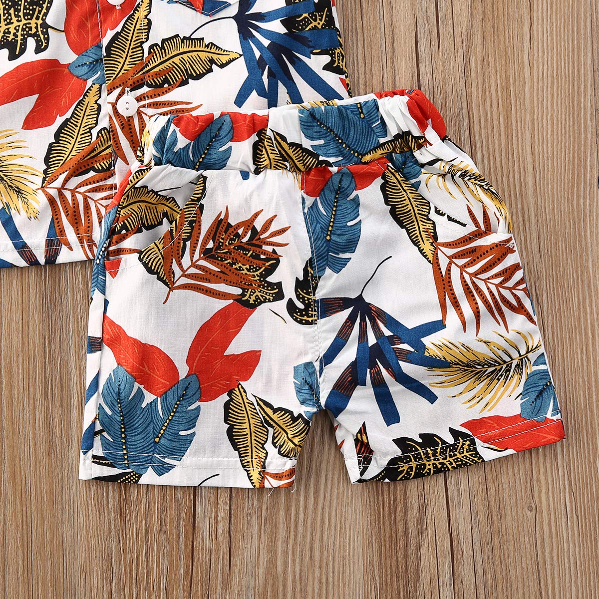 Boys Summer Shorts Set - Floral Shirt & Bermuda Shorts for Beach & Play