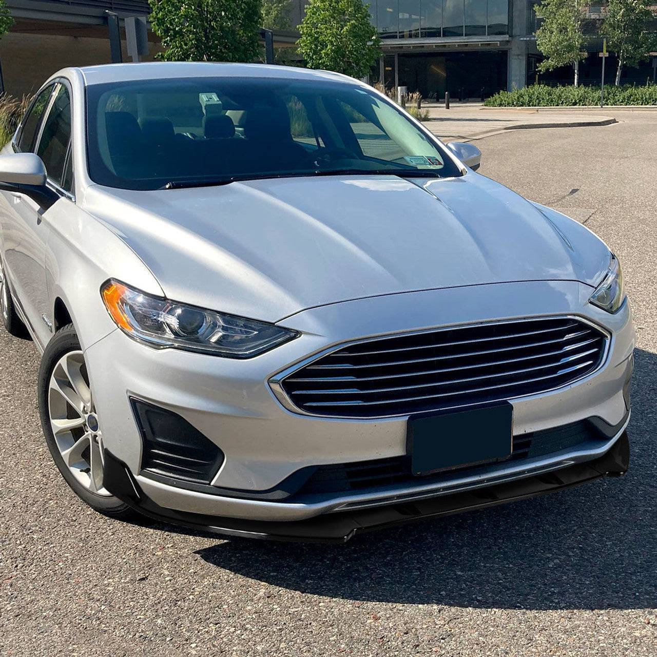 2019-2021 Ford Fusion Glossy Black Polyurethane Front Bumper Lip Spoiler - 3 Piece Set for Enhanced Aerodynamics & Sporty Style - Perfect for Car Enthusiasts & Street Racing