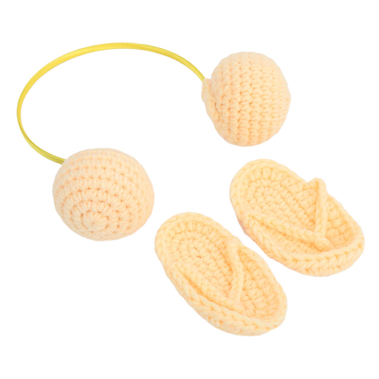 Soft Baby Photo Shoot Slippers & Headband Set - Cute Yellow Photography Props for Newborns | Perfect for First Birthday, Milestone Pictures & Nursery Decor