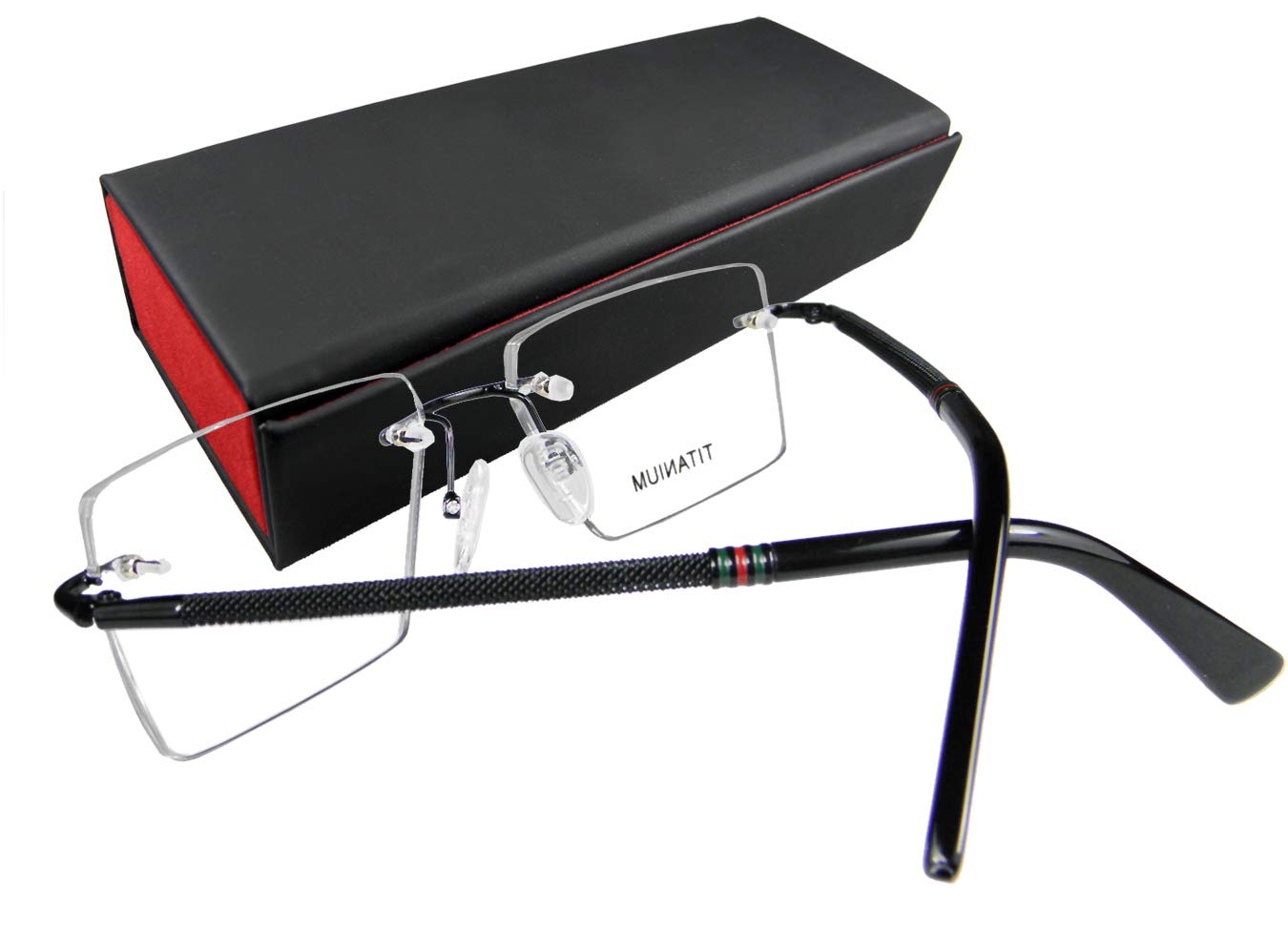 Lightweight Rimless Pure Titanium Square Eyeglass Frames for Men & Women - Perfect for Reading, Driving, and Everyday Wear