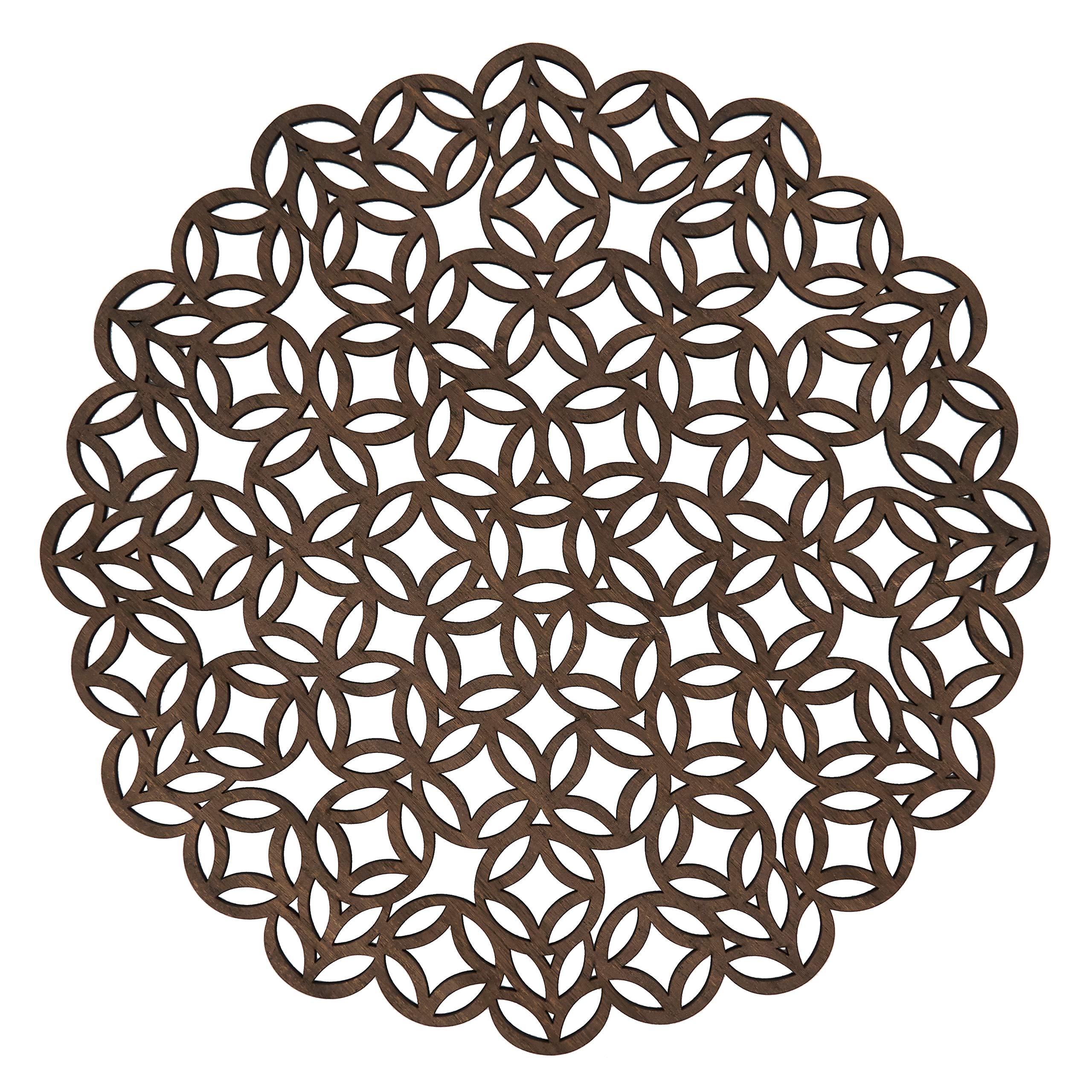Premium Laser-Cut Round Placemats Set of 4 - Elegant Table Decor for Dining, Parties & Home Decor - Dishwasher Safe & Heat Resistant