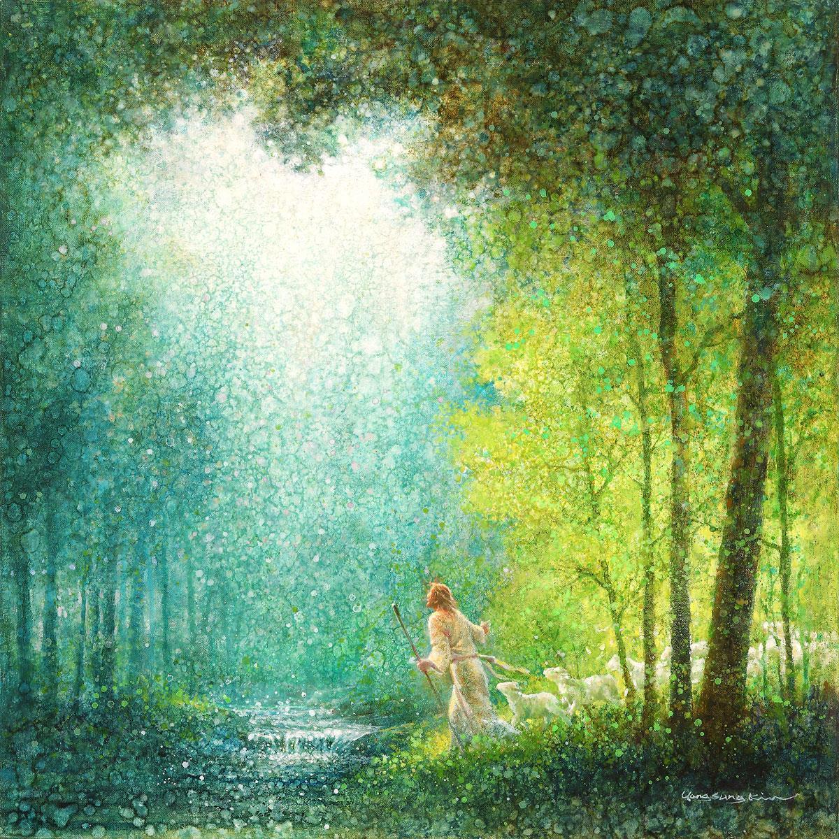 Lead Me Original Painting 24.5 x 24.5 Inches - Handmade Canvas Art for Home Decor, Office Wall, Gift Idea