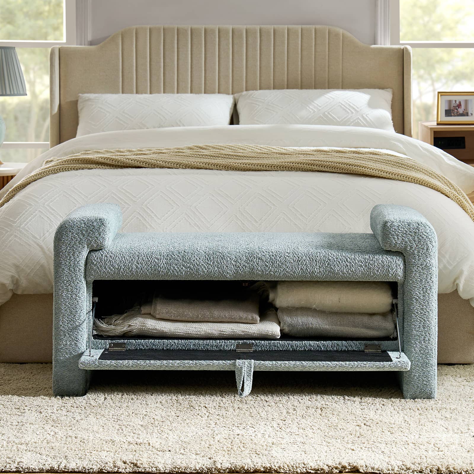 Baldesca Wooden Bench with Storage Drawer - Solid Wood Frame, Sturdy & Versatile Entryway, Bedroom, or Living Room Seating Furniture