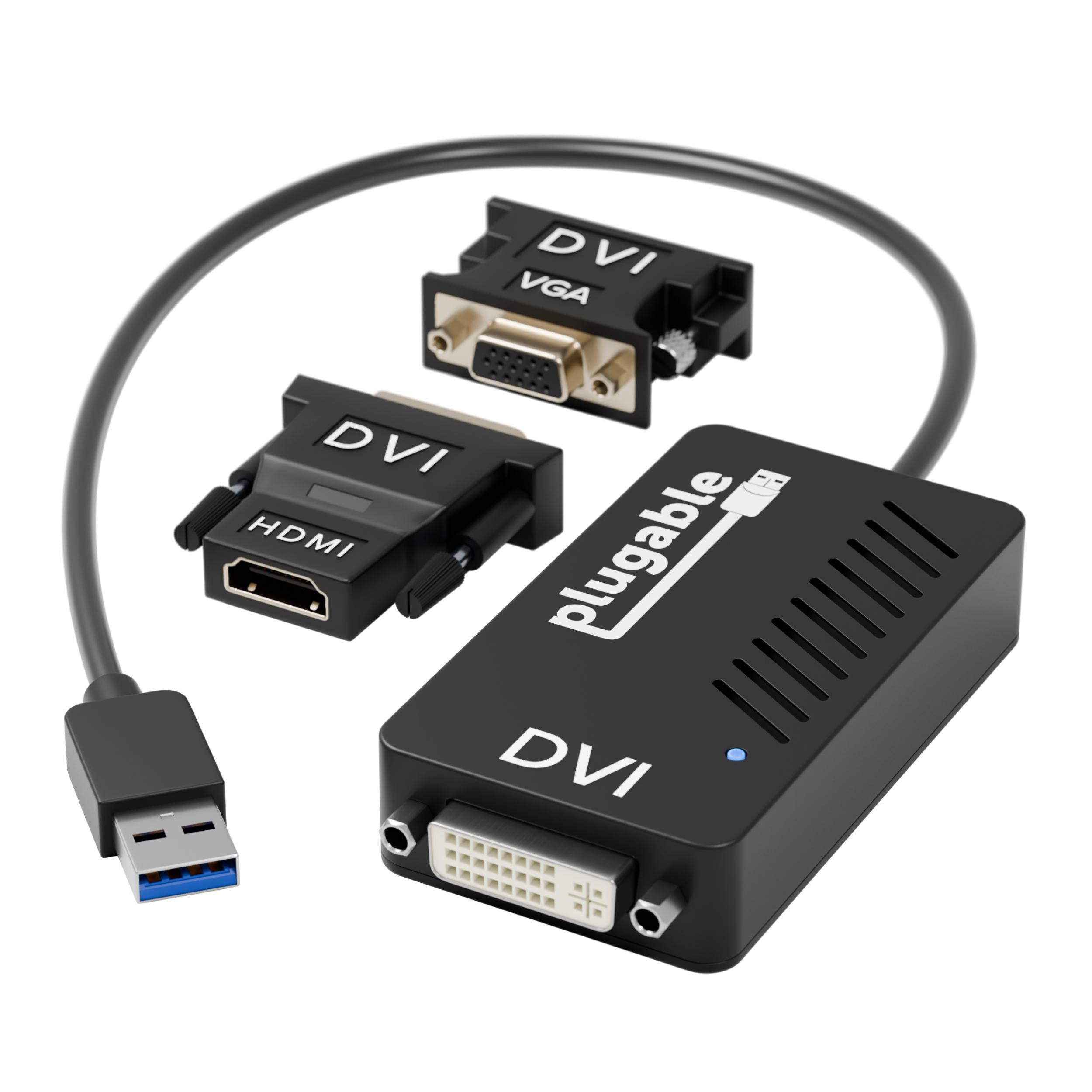 Plugable USB 3.0 to HDMI/DVI/VGA Multi Monitor Adapter - Extend Your Desktop for Work, Gaming & Home Office Setup