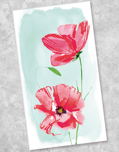 Happy Poppies Guest Towel Napkins (40 Count) - Soft & Absorbent Paper Napkins for Parties, Weddings, and Home Decor - Elegant Floral Design for Dining & Special Occasions