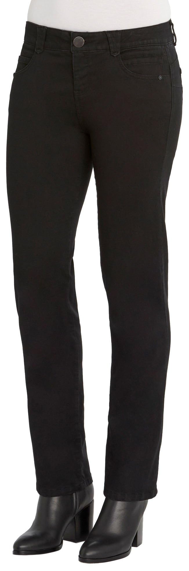 Democracy Women's Ab Solution Straight Leg Jean - Slimming High Waist Denim Pants for Casual Wear & Everyday Outfits