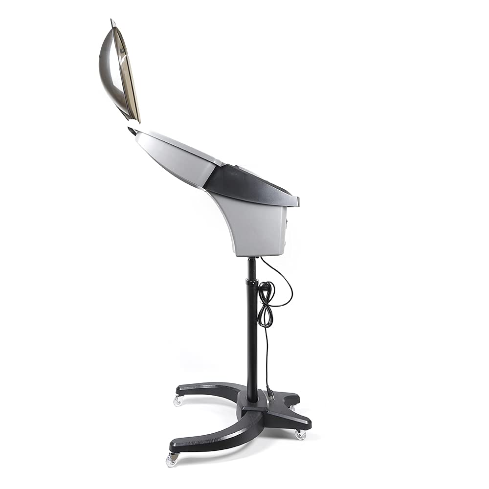 Professional Hair Steamer with Rolling Stand - Micro Mist Salon Styling Hooded Floor Iron for Hair Treatment & Spa Care | Home & Salon Use | Deep Conditioning Oil Treatment (Black) | Perfect for Salons, Spas & At-Home Hair Care Routines