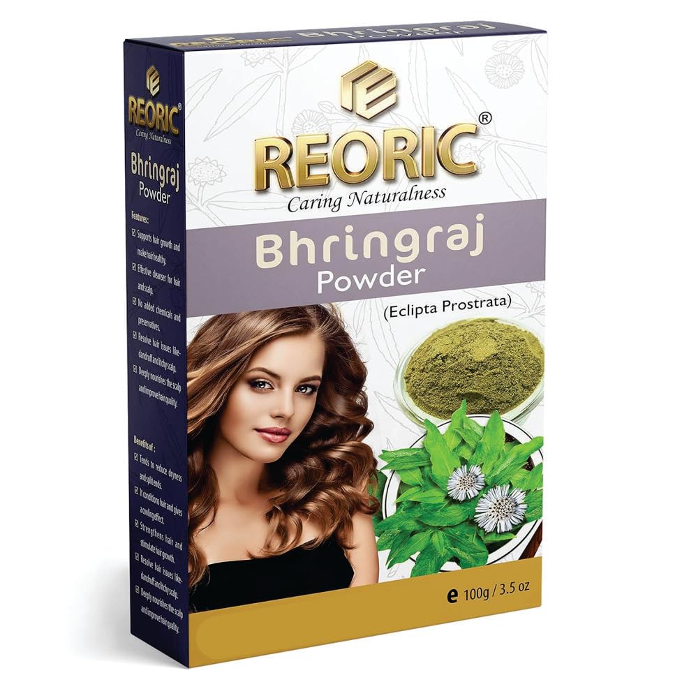 Organic Amla Powder & Bhringraj Powder for Hair Growth - Indian Gooseberry & Eclipta Alba Natural Hair Care (200g, Pack of 2) - Promotes Stronger, Healthier Hair for Men & Women - Perfect for DIY Hair Masks & Ayurvedic Treatments