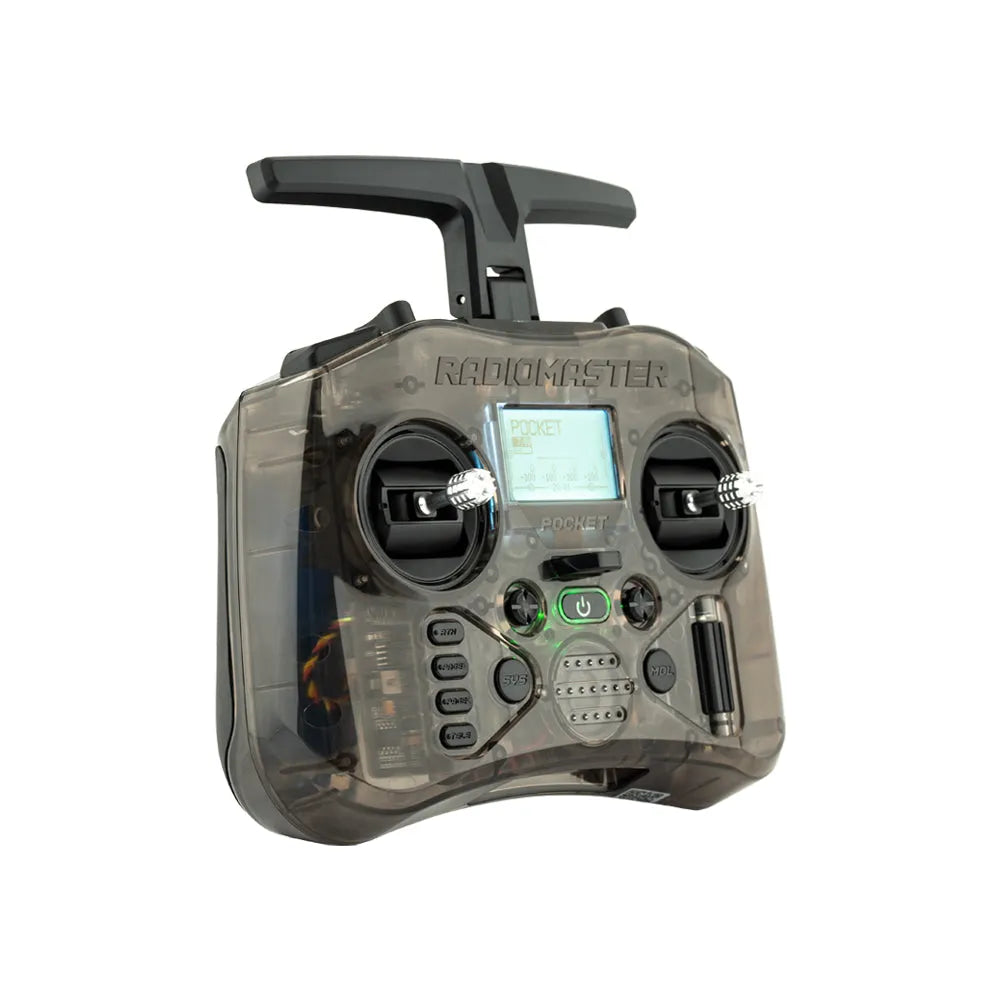 RadioMaster Pocket 2.4GHz 16CH ELRS/CC2500 Hall Gimbals FPV Racing Drone Controller with EdgeTX System & LED Lights - Perfect for FPV Racing, Freestyle Flying, and DIY Drone Projects