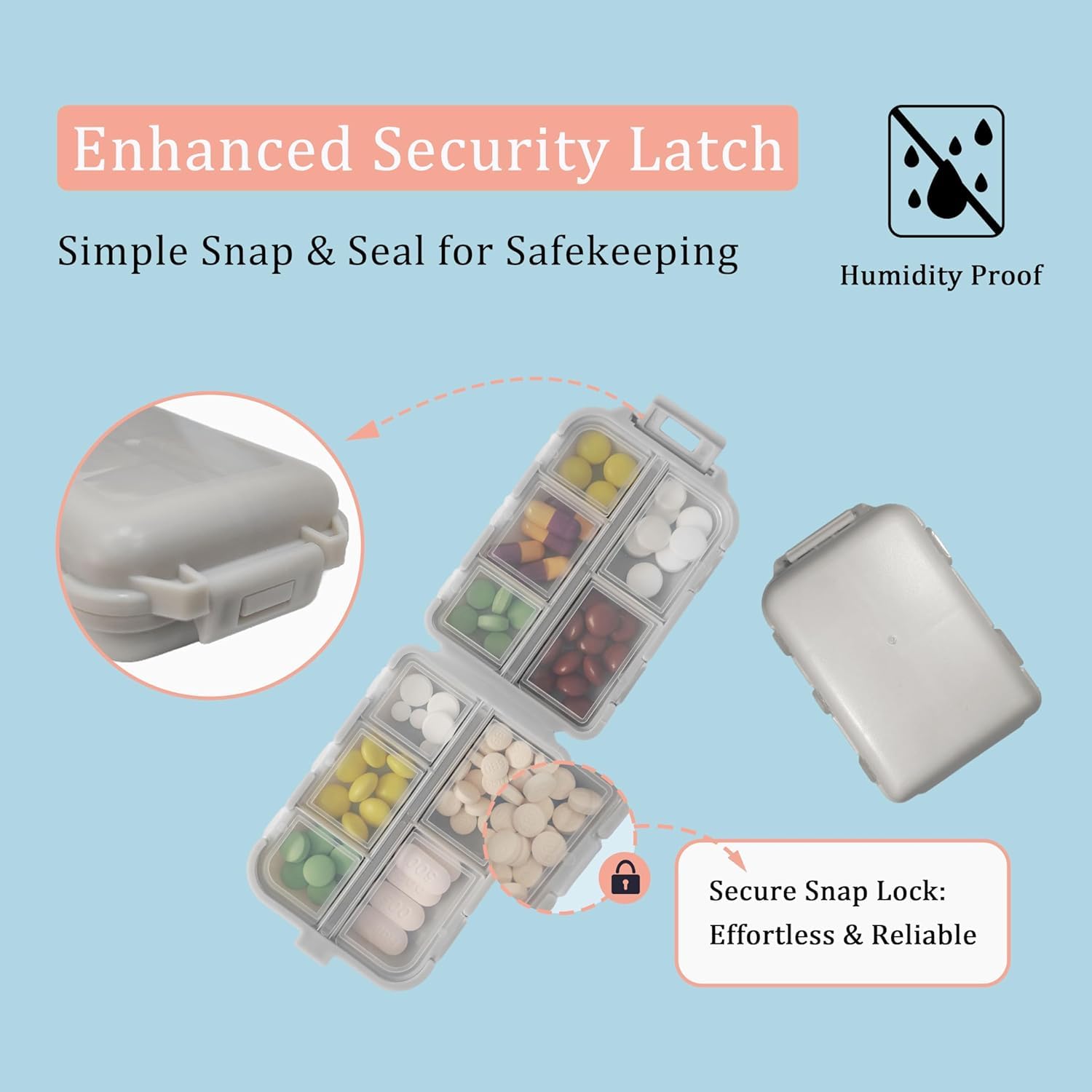 7-Day Pill Organizer with 146 Medicine Labels – Large Travel Pill Case for Daily Medication Storage (Beige, 1 Pack) | Perfect for Travel, Home Use & Weekly Medicine Management