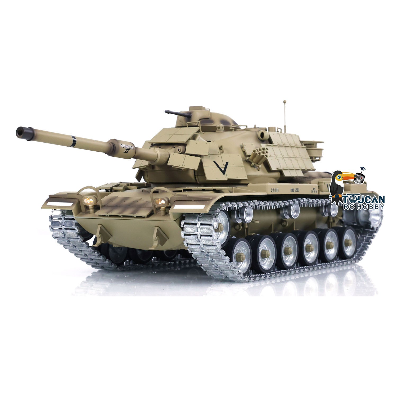 1/16 Scale M60A1 ERA RC Tank - US Stock BB Shooting Infrared Battle Toy with Metal Wheels & Barrel Recoil - Perfect for Military Enthusiasts and Outdoor RC Battles