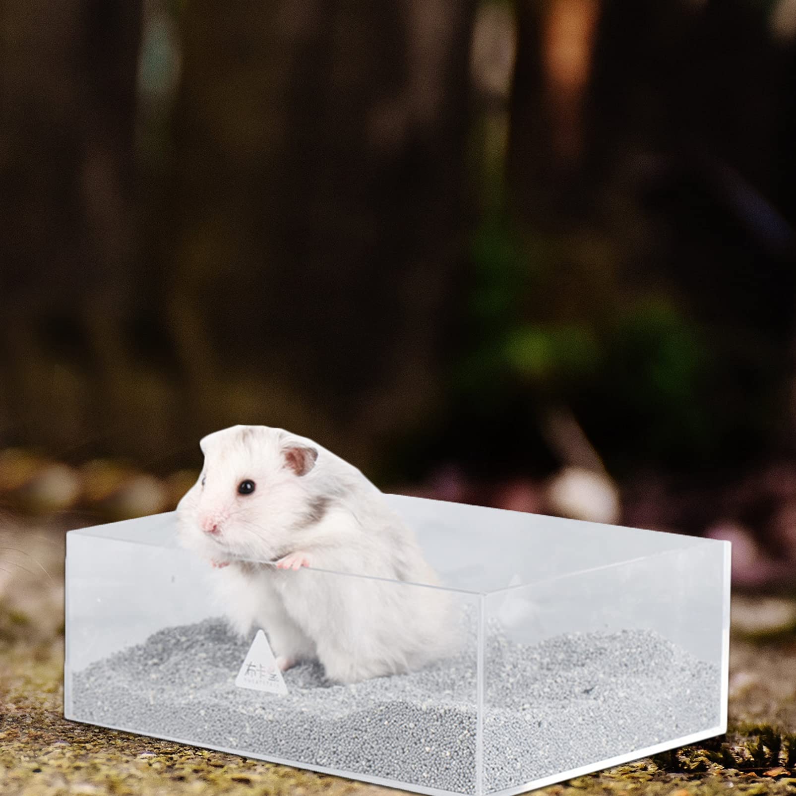 POPETPOP Small Animal Bathtub - Portable Hamster Bath Container, Chinchilla Sandbox & Pet Bathing Tub for Dwarf Hamsters, Gerbils, Mice | Durable Plastic Pet Supply for Cage Cleaning & Grooming