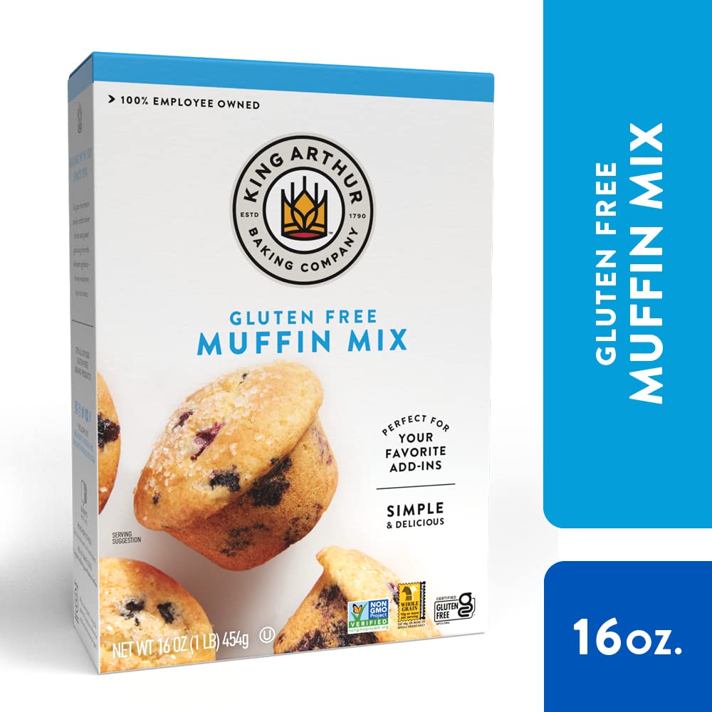 King Arthur Gluten Free Muffin Mix, 16 oz - All-Purpose Baking Mix for Delicious Homemade Muffins, Perfect for Breakfast, Snacks & Special Diets