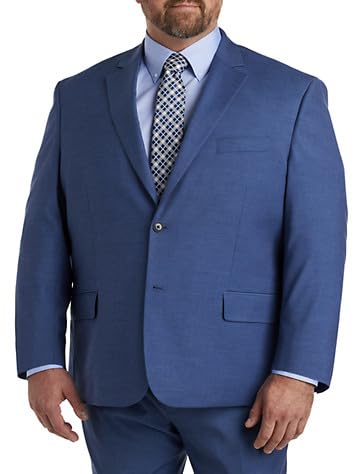 DXL Men's Big & Tall Oak Hill Relaxer Micro Chevron Suit Jacket - Formal & Business Attire for Plus Size Gentlemen - Perfect for Weddings, Office & Special Occasions