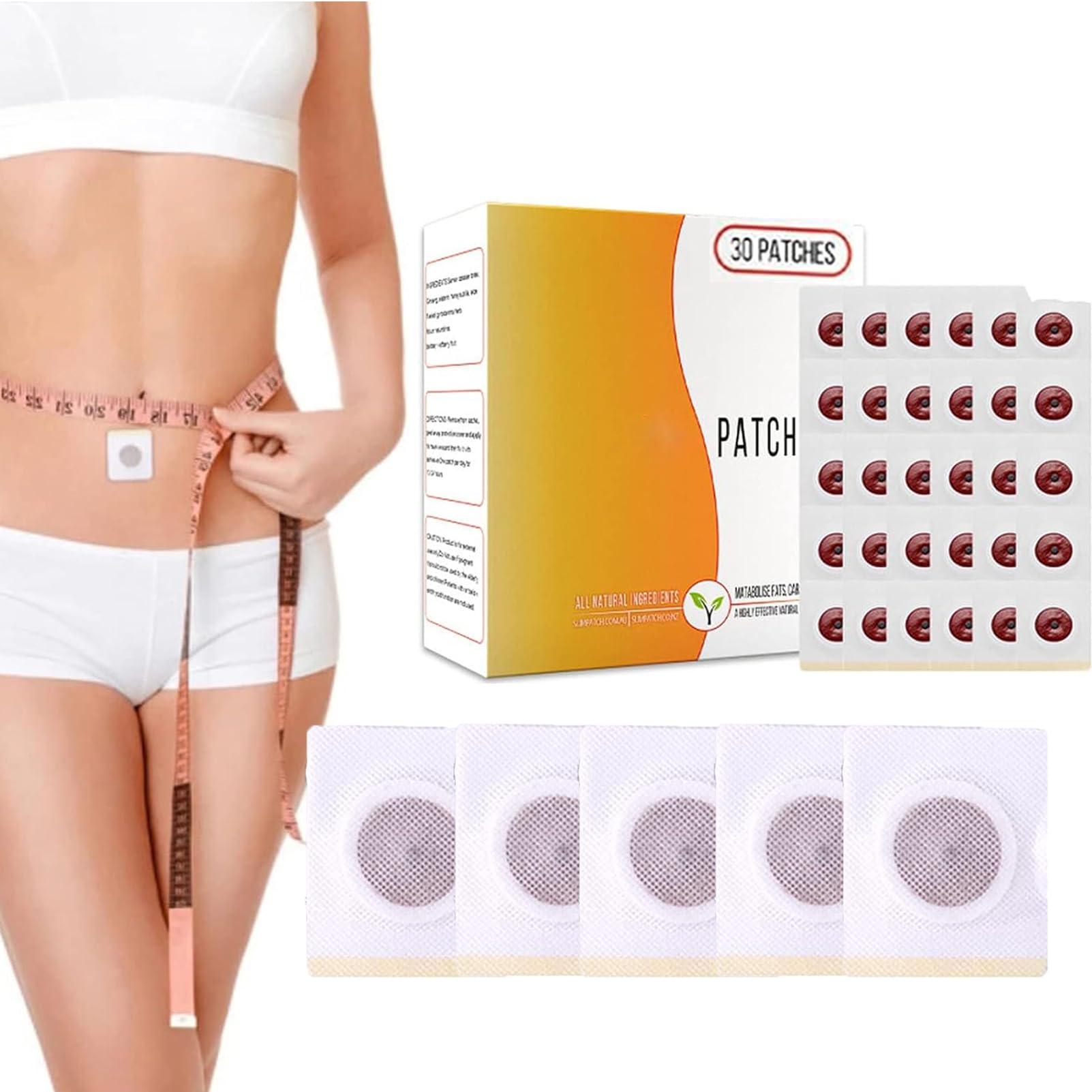 30Pcs Waterproof Belly Patches for Women & Men - Natural Herbal Navel Stickers, Sweatproof & Breathable Abdomen Pads - Perfect for Yoga, Workouts & Postpartum Care