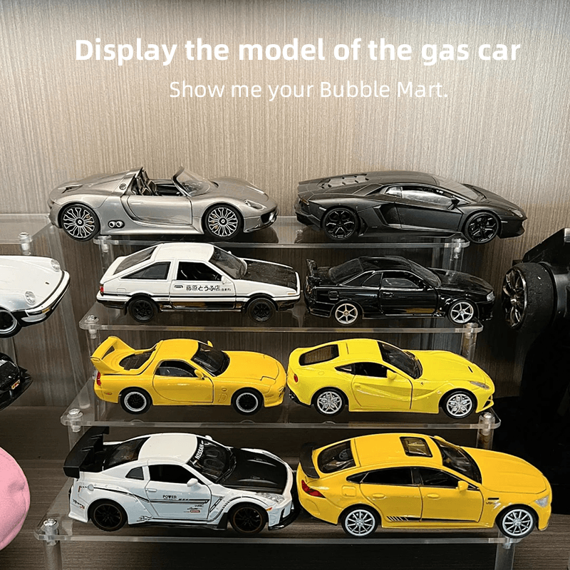 Clear Acrylic Display Stand for Minifigures & Car Models - Perfect for LEGO Collectibles, Diecast Cars, and Action Figure Showcase