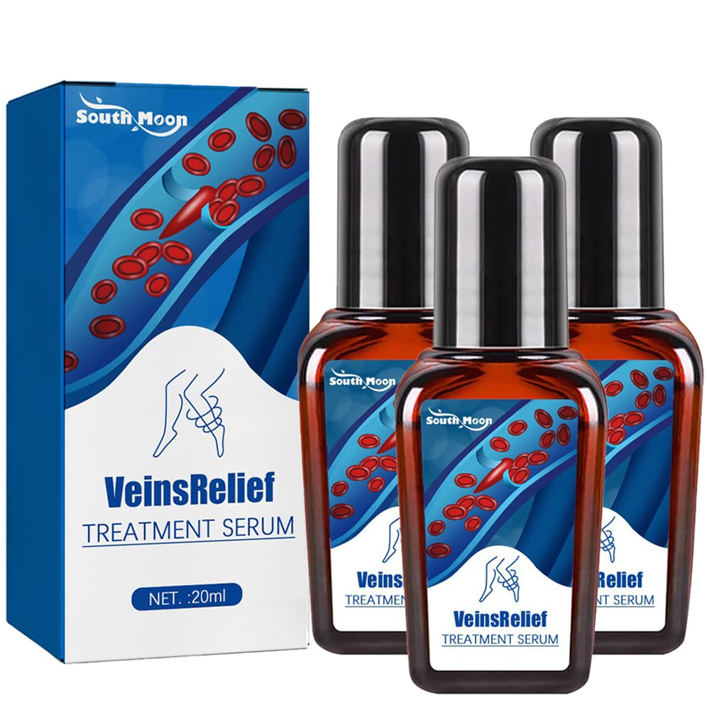 KKLM Veins Relief Treatment Serum for Legs - Varicose & Spider Vein Treatment, Improves Blood Circulation - Doctor Recommended (3 Pack) | Perfect for Post-Workout Recovery, Pregnancy Comfort & Long Flights