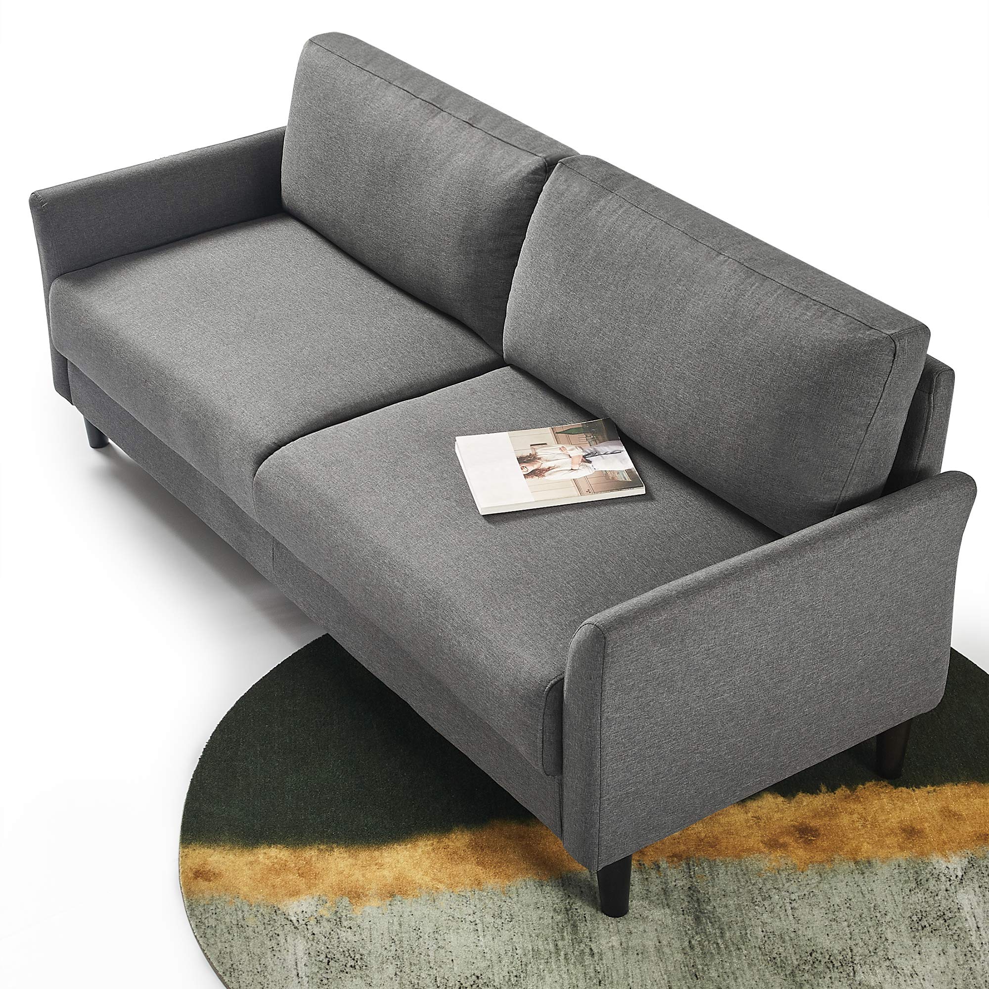 ZINUS Jackie Sofa Couch - Dark Grey Modern Living Room Furniture with Tool-Free Assembly | Perfect for Small Spaces, Apartments & Cozy Home Decor