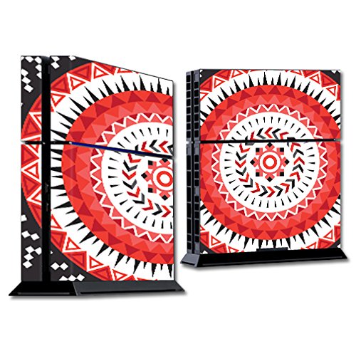 MightySkins Protective Vinyl Skin Wrap Sticker for Sony PlayStation 4 (PS4) Console - Red Aztec Design | Easy to Apply, Removable, Scratch-Resistant | Perfect for Gaming Setups, Bedroom Decor & Gift Giving