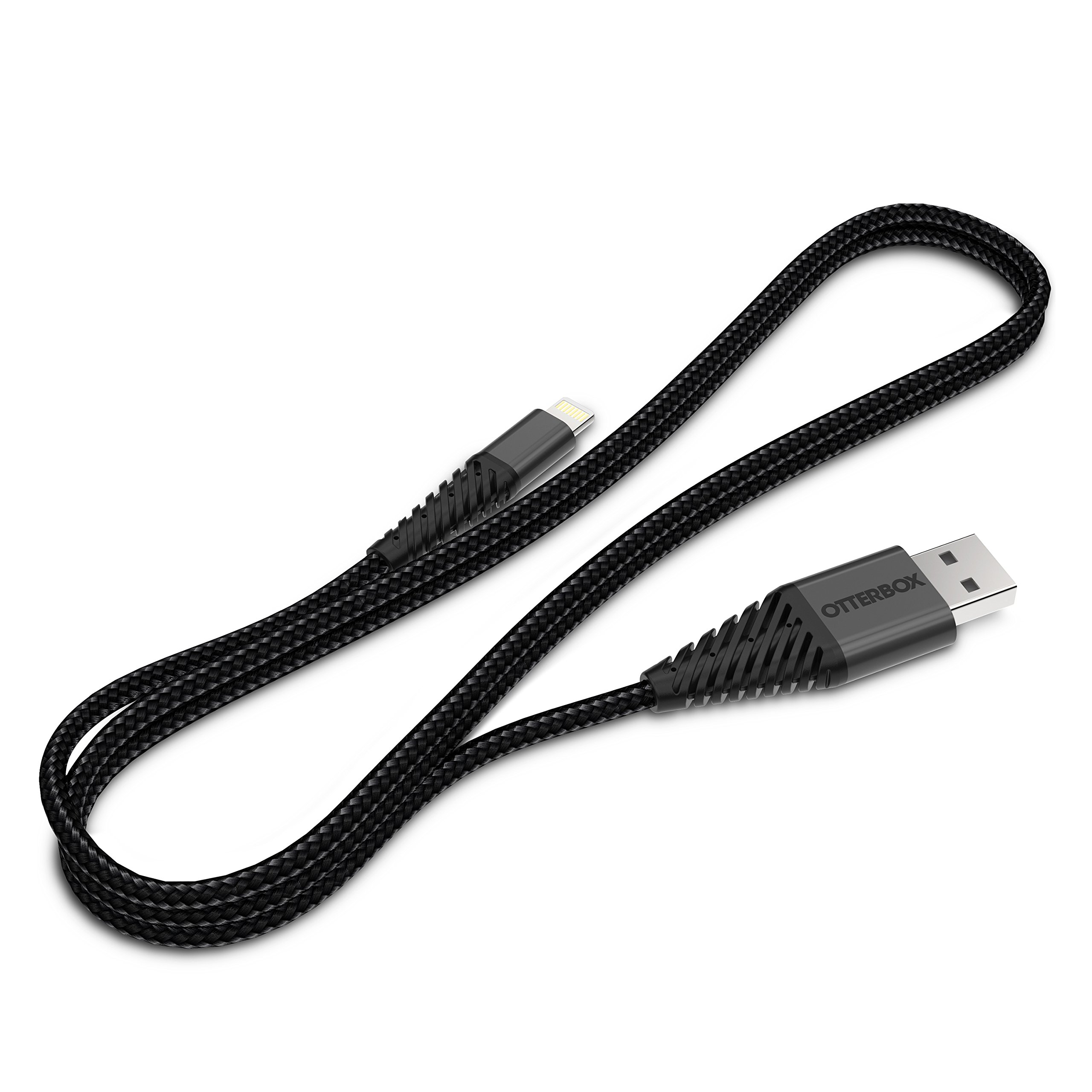 OTTERBOX Lightning to USB Cable 3m (9.8ft) - Fast Charging & Sync Compatible with iPhone 14/13/12/11/X/8 - Durable Nylon Braided Black Cable for Home, Office & Travel