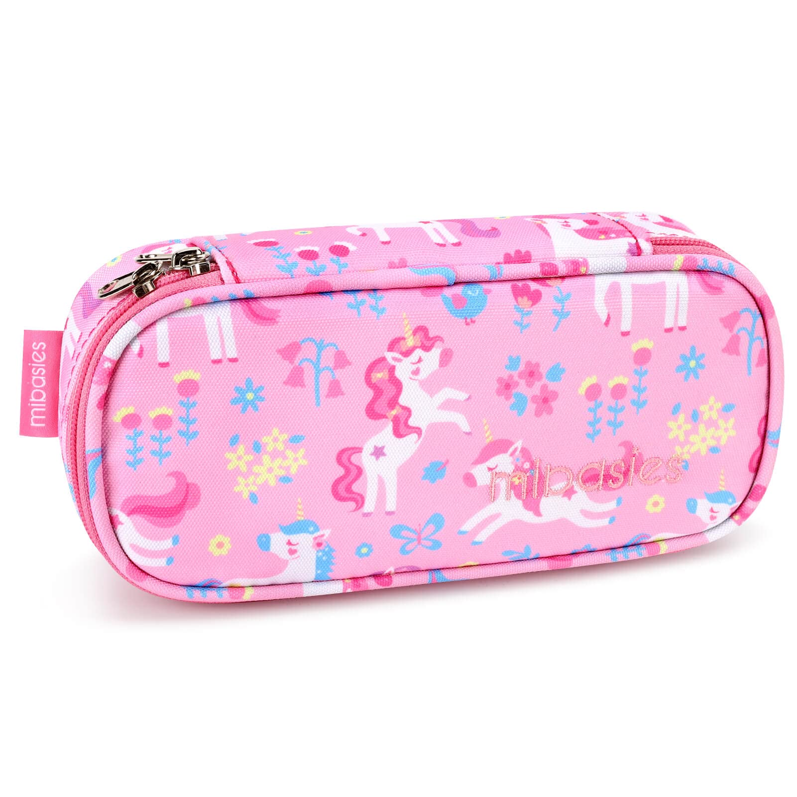 Mibasies Unicorn Pencil Case for Girls & Boys - Cute Flower Unicorn Design School Supplies Pouch for Kids | Perfect for School, Office & Travel Organization