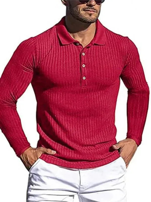 Stylish Knitted Men's Polo Shirt - Breathable Casual Short Sleeve Top for Summer | Perfect for Office, Golf & Weekend Outings
