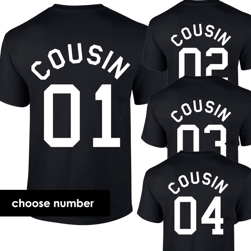 Trendy Cousin Back Number College Kid T-Shirts for Men - Black (MRK X) | Comfortable Cotton Tees for Casual Wear, School, and Street Style