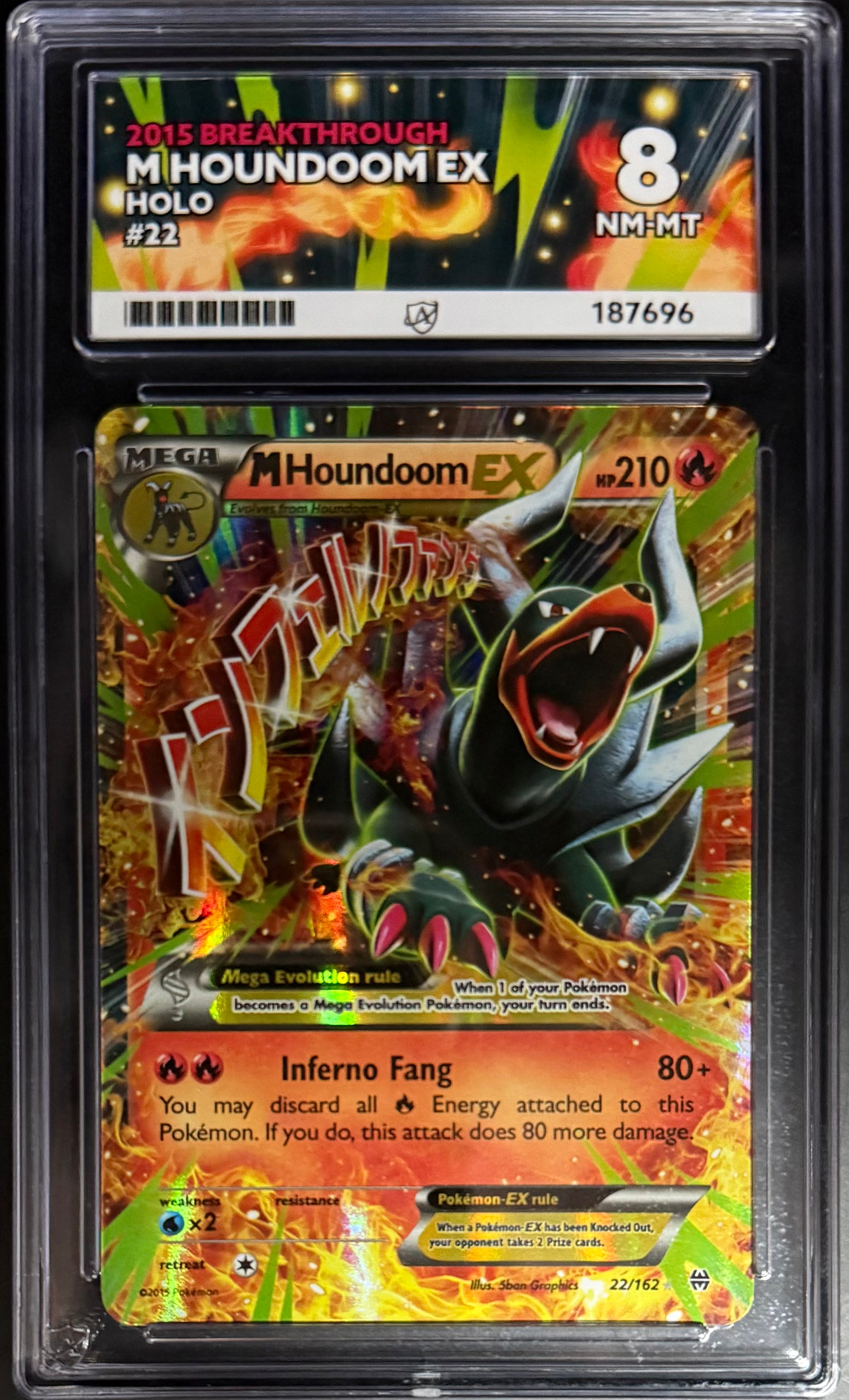Pokémon Houndoom EX 22/162 Holo Card - Breakthrough Expansion (2015) | Rare Trading Card for Collectors & Battles - Perfect for Pokémon TCG Tournaments & Display Collections