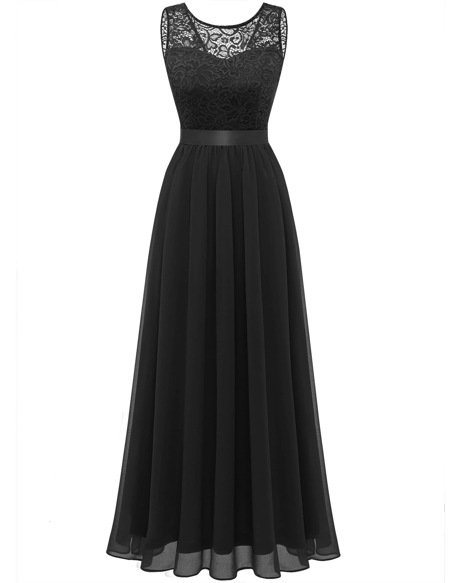 BeryLove Women's Sleeveless Lace Cocktail Dress - 2023 Summer Wedding Guest & Bridesmaid Dress for Prom, Party & Special Occasions