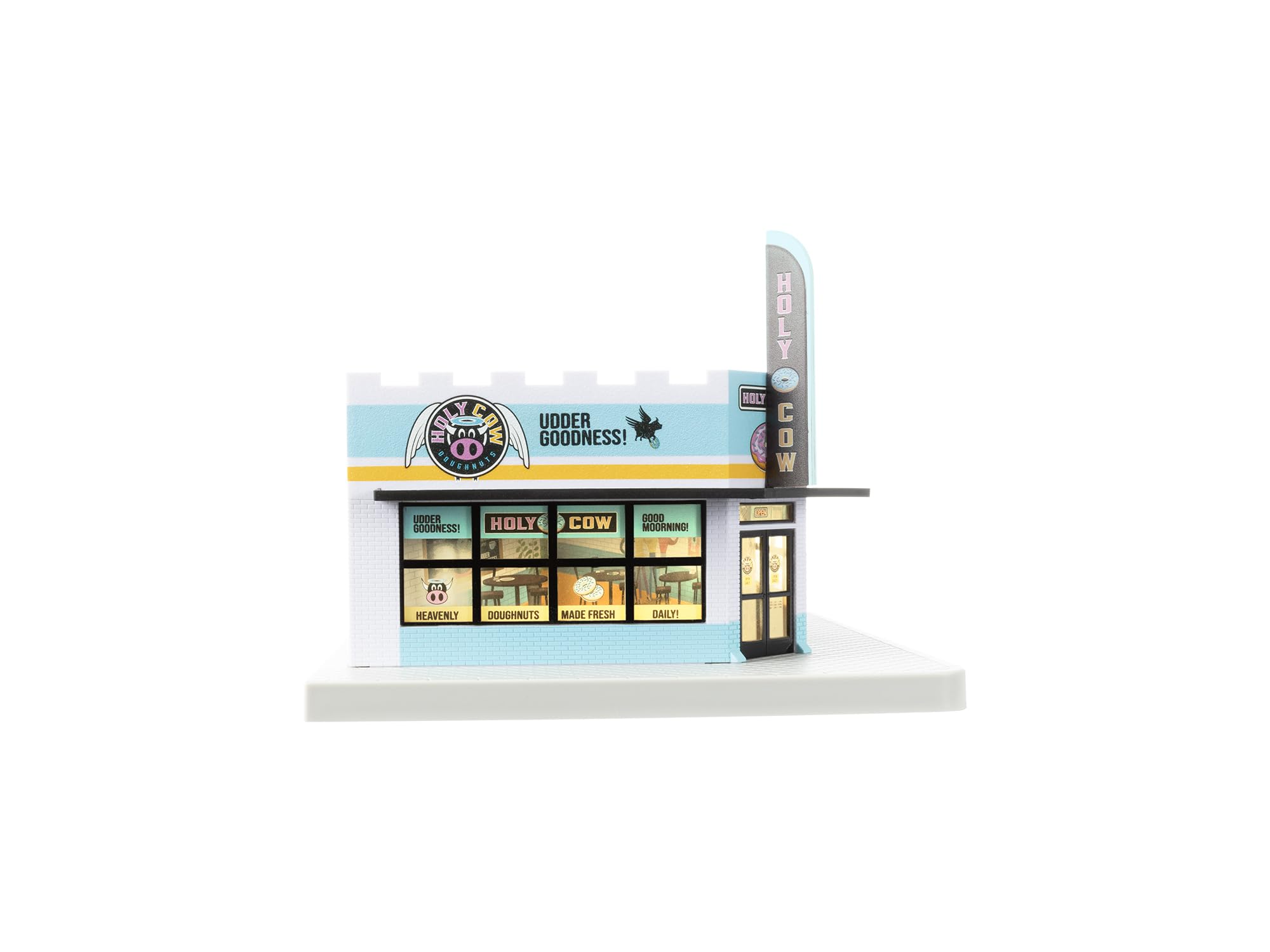Lionel O Gauge Holy Cow Plug-Expand-Play Donuts & Coffee Shop Model Train Accessory - Perfect for Train Layouts, Collectors & Holiday Displays