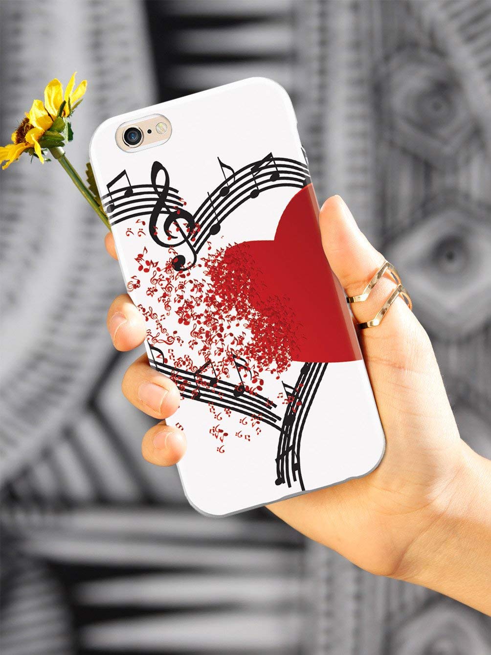 Premium 3D Textured Protective Phone Case for Apple iPhone X/Xs - Inspired Music Design - Shockproof & Slim Fit - Perfect for Music Lovers & Daily Use (White)