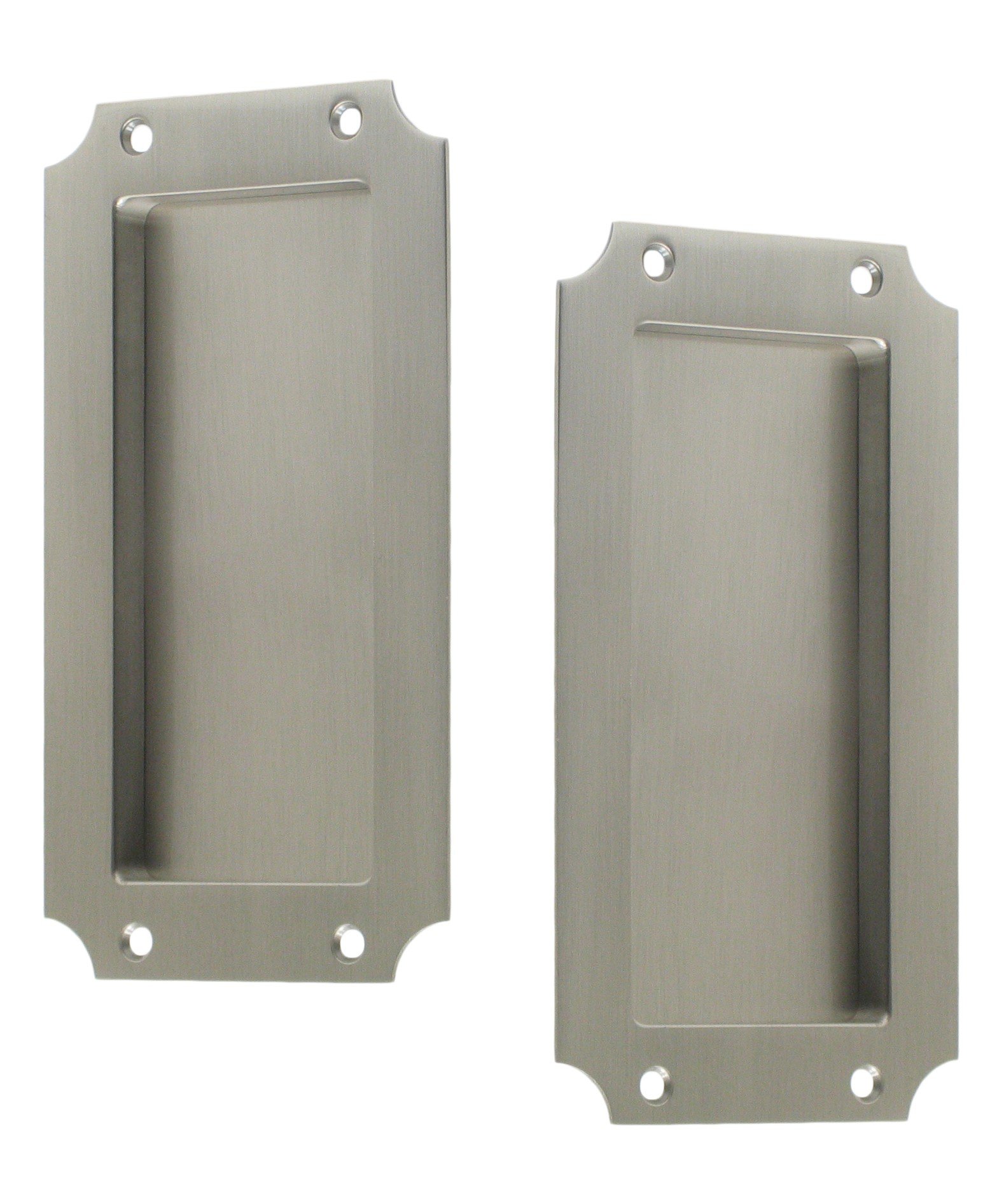 FPL Manor Solid Brass Pocket Door Hardware - Passage Function for Hall & Closet - Satin Nickel Finish - Ideal for Space-Saving Interior Doors & Modern Home Design