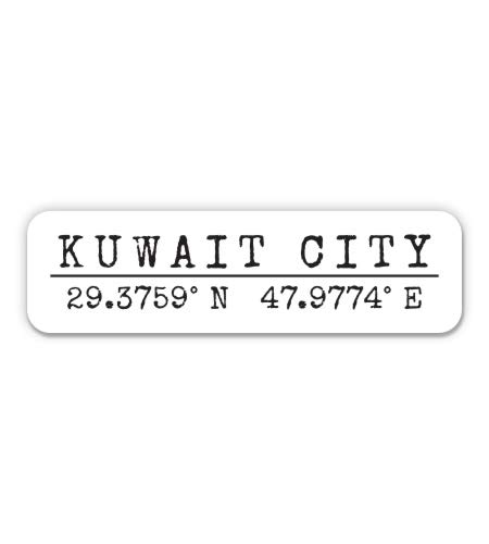 Squiddy Kuwait City Kuwait - Vinyl Travel Sticker Decal with Coordinates (5