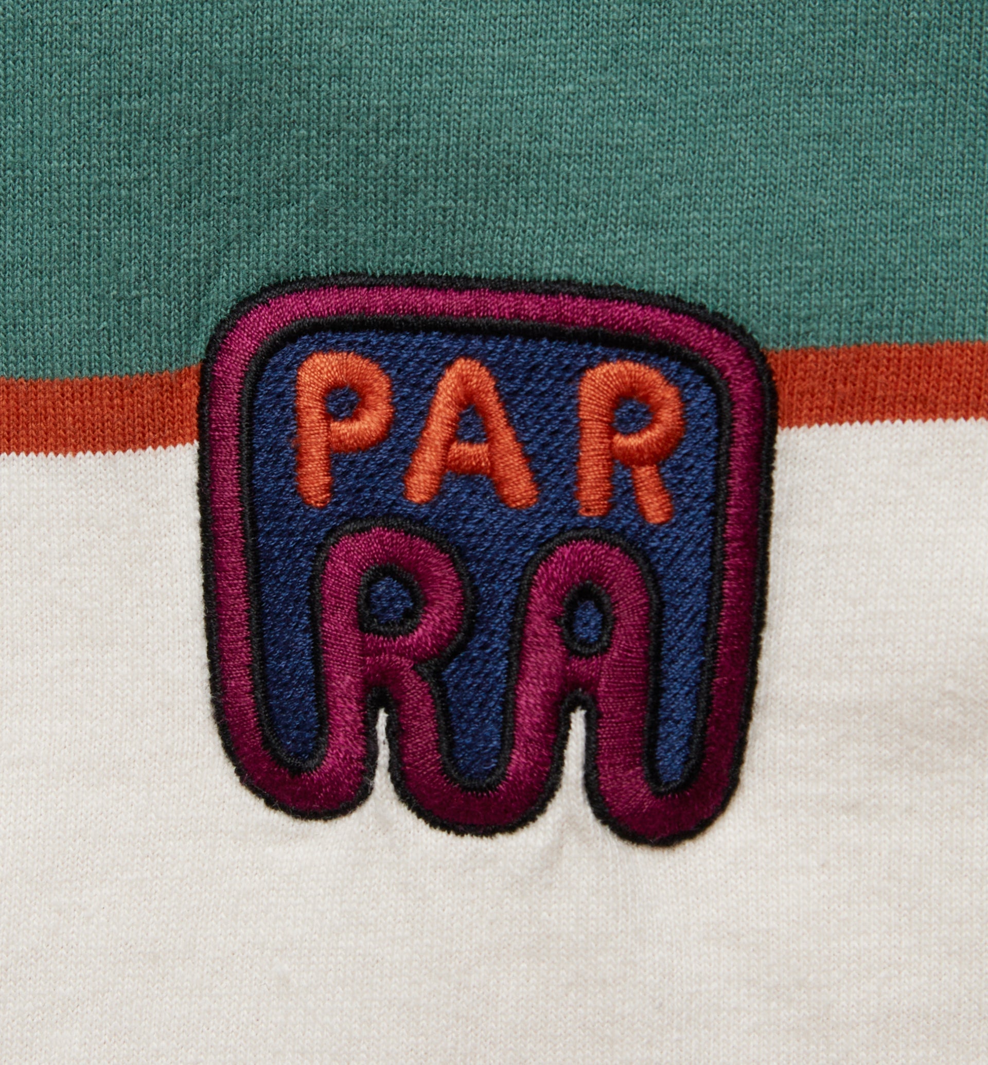 Parra Fast Food Logo Striped T-Shirt (Burned Yellow) | Vintage Graphic Tee for Men & Women | Casual Streetwear for Everyday Wear