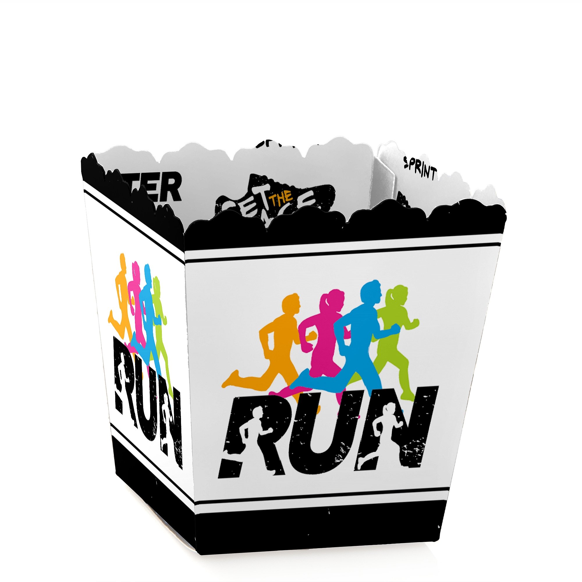 Big Dot of Happiness Set the Pace Running Party Favor Boxes - 12 Mini Track & Marathon Treat Candy Boxes for Cross Country Events, Race Celebrations & Sports Themed Parties