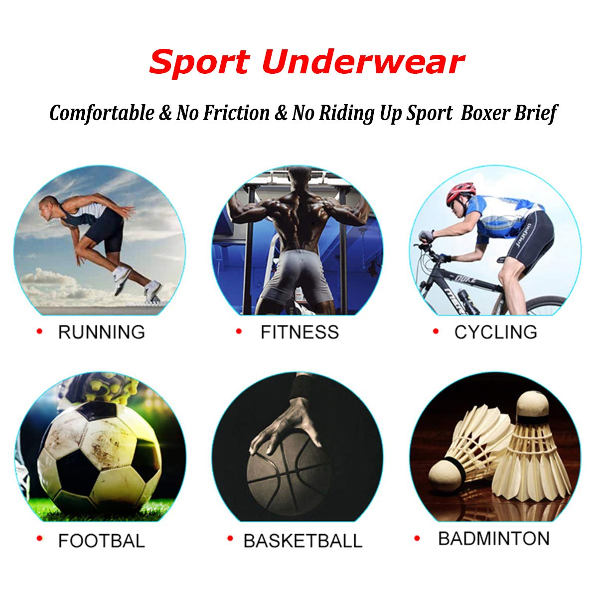 Ouruikia Men's Sports Boxer Briefs - Breathable Quick Dry Underwear for Active Performance, Workout & Travel | Comfortable Athletic Underwear for Running, Gym & Daily Wear