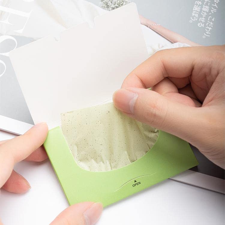 KITKING Oil Absorbing Sheets for Face - 100 Count, Bamboo Charcoal & Natural Green Tea, Blotting Paper for Oily Skin - Perfect for Travel, Gym & Everyday Use