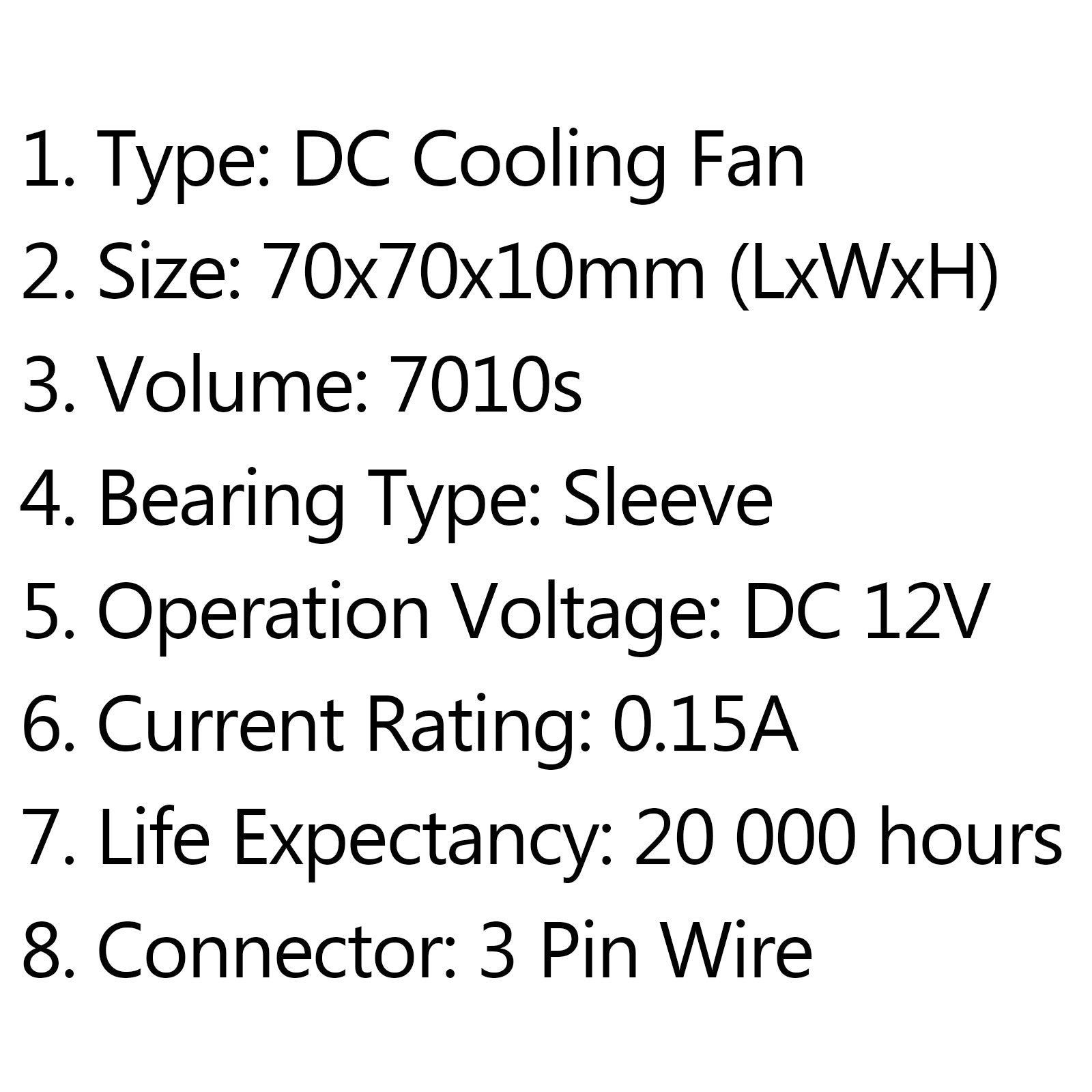 10PCS DC Brushless Cooling PC Computer Fan 12V 7010s 70x70x10mm 0.15A 3 Pin Wire - High Performance Cooling for Gaming PCs, Servers & Electronics Workstations