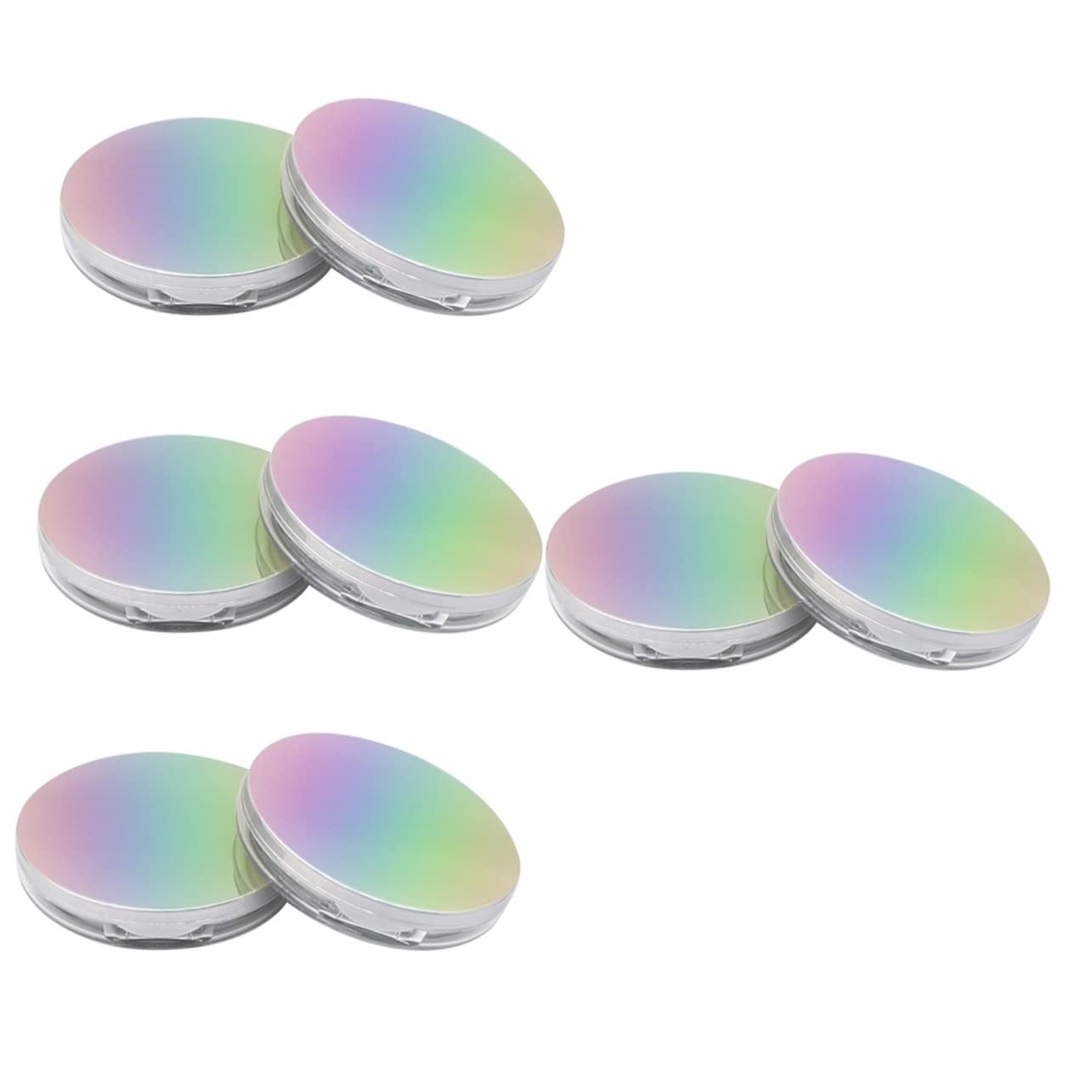 FOMIYES 8-Piece Mini Plastic Powder Box Set - Portable Makeup Organizer with Mirror for Foundation, Cushion & Makeup Puffs | Travel-Friendly Cosmetic Containers | Perfect for Home, Travel & Professional Makeup Artists