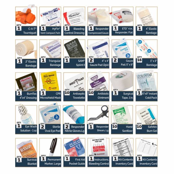 North American Rescue Trauma & First Aid Kit (TFAK) - Complete Emergency Medical Supplies for Home, Car & Outdoor Survival | Bleeding Control & Wound Care Essentials