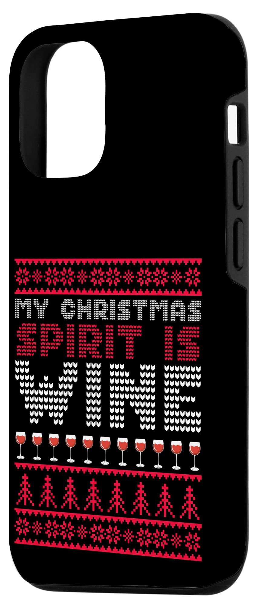 iPhone 12/12 Pro Christmas Wine Lover Case - Festive Holiday Design for Wine Enthusiasts | Perfect for Christmas Parties, Gift Giving & Seasonal Celebrations