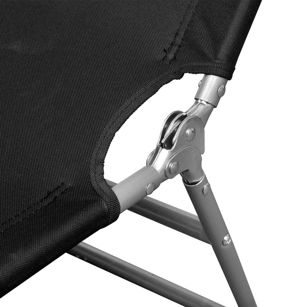 Adjustable Folding Sun Lounger with Head Cushion - Steel Frame Chaise Lounge Chair for Outdoor Relaxation - Perfect for Patio, Poolside, Balcony, Backyard & Garden Use
